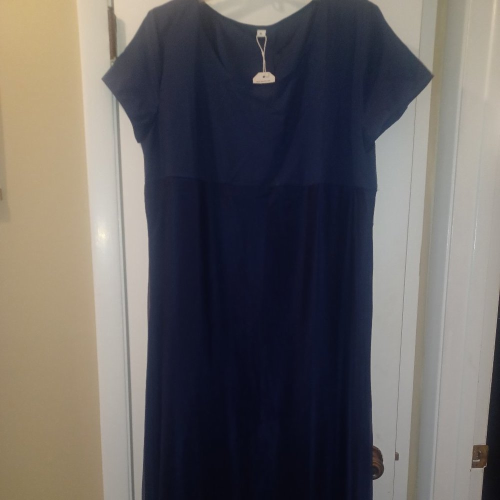 Silky Navy Blue Long Dress NWT